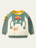 Sweatshirt mit Cartoon-Monster-Aufdruck