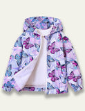 Cartoon Print Fleece-lined Coat - Mini Taylor