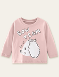 Cartoon Puppy Printed Long Sleeve T-shirt - Mini Taylor