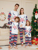 Pyjama assorti pour la famille avec lettres de dessin animé de Noël imprimées