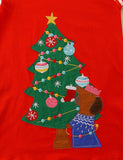 Christmas Tree Puppy Appliqué Gift Embroidered Dress - Mini Berni