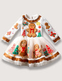 Clearance Sale -Christmas Gingerbread Man Appliqué Mesh Dress - Mini Taylor