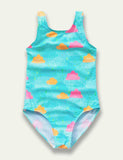 Cloud Printed Swim Suit - Mini Taylor