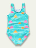 Cloud Printed Swim Suit - Mini Taylor