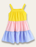 Colorblock Suspender Dress