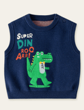 Gilet pull à appliqué crocodile