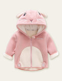 Cute Animal Cartoon Zipper Hooded Coat - Mini Taylor