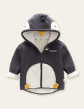 Cute Animal Cartoon Zipper Hooded Coat - Mini Taylor