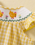 Cute Chick Embroidered Flying Sleeve Dress - Mini Taylor