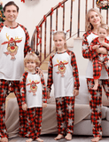 Pijamas a juego familiares con estampado de alces lindos