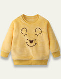 Cute Patch Embroidered Mink Velvet Sweater