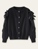 Cute Wings Design Button Sweater Cardigan - Mini Taylor