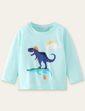 Dinosaur and Alligator Printed Long Sleeve T-shirt - Mini Taylor