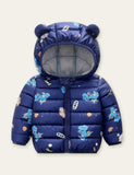 Dinosaur Full Printed Zipper Hooded Coat - Mini Taylor