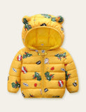 Dinosaur Full Printed Zipper Hooded Coat - Mini Taylor