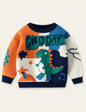 Dinosaur in Rain Boots Pattern Sweater - Mini Taylor