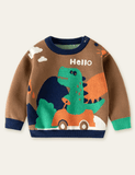 Driving Dinosaur Pattern Sweater - Mini Taylor