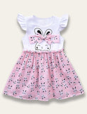 Easter Bunny Print Bow Dress - Mini Taylor