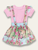 Easter Bunny Print Suspender seelikukomplekt