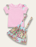 Easter Bunny Print Suspender Skirt Set - Mini Taylor