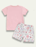 Easter Bunny Printed T-Shirt+Floral Shorts - Mini Taylor