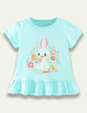 Easter Cartoon Bunny Printed T-Shirt