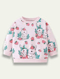 Easter Cartoon Bunny Strawberry Sweatshirt - Mini Taylor