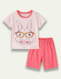 Easter Cartoon Glasses Bunny Printed Suit - Mini Taylor