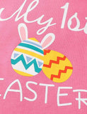 Easter Egg Letter Printed Short Sleeve Romper+Egg Printed Skirt - Mini Taylor