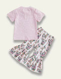 Easter Short Sleeve Bow Bunny T-Shirt+Flared Pants - Mini Taylor