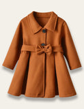 Elegant Bow Mid-length Coat