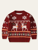 Elk Printed Long Sleeve Sweater - Mini Taylor