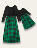 Family Matching Green Plaid Print Dress - Mini Taylor