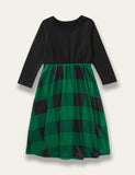 Family Matching Green Plaid Print Dress - Mini Taylor