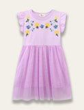 Floral Embroidered Tulle Dress - Mini Taylor