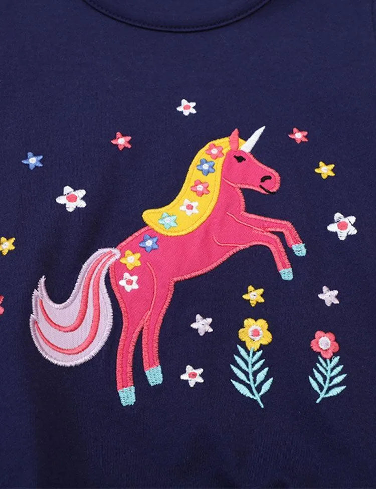 Floral Unicorn Appliqué Dress - Mini Taylor
