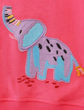 Flower Embroidered Elephant Appliqué Sweatshirt - Mini Taylor