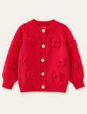 Flower Embroidered Knitted Sweater Cardigan - Mini Taylor