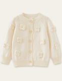 Flower Embroidered Knitted Sweater Cardigan - Mini Taylor