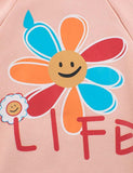 Flower Letter Printed Zipper Jacket - Mini Taylor