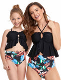 Flower Printed Belly Covering Family Matching Swim Suit - Mini Taylor