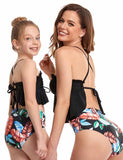 Flower Printed Belly Covering Family Matching Swim Suit - Mini Taylor