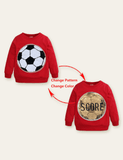 Funny Sequined Football Variable Pattern Sweatshirt - Mini Taylor