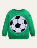 Funny Sequined Football Variable Pattern Sweatshirt - Mini Taylor