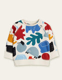 Geometric Leaves Animal Full Printed Sweatshirt - Mini Taylor