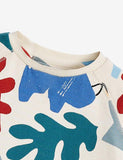 Geometric Leaves Animal Full Printed Sweatshirt - Mini Taylor