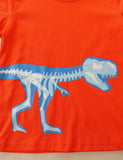 Glowing Dinosaur Printed Long Sleeve T-shirt - Mini Taylor