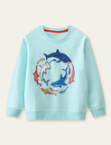 Glowing Shark Printed Sweatshirt - Mini Taylor