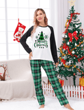 Green Plaid Christmas Tree Printed Family Matching Pajamas - Mini Taylor
