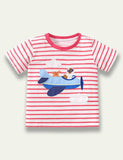 Guinea Pig Pilot Appliqué Stripe T-Shirt - Mini Taylor